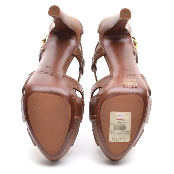 Miu Miu from Barneys New York Leather Platform Sandals 9.5 - Picture 6 of 9
